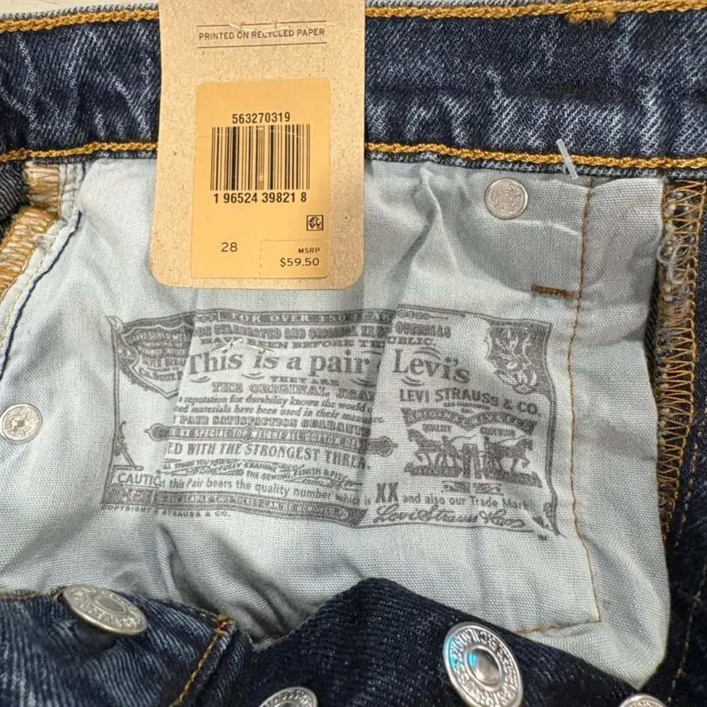 Levi's Indigo Distressed Jean Button Fly Shorts